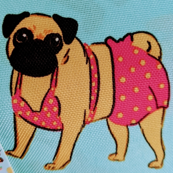Outdoor Blanket Frenchie Pug Corgi Doxie Water Repellent 50" x 60" Aqua NWT - Picture 11 of 16